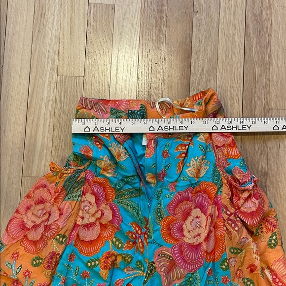 FARM Rio Tropical Floral Wide-Leg Pants - Teal and Orange - Picture 8 of 10